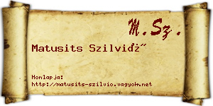 Matusits Szilvió névjegykártya